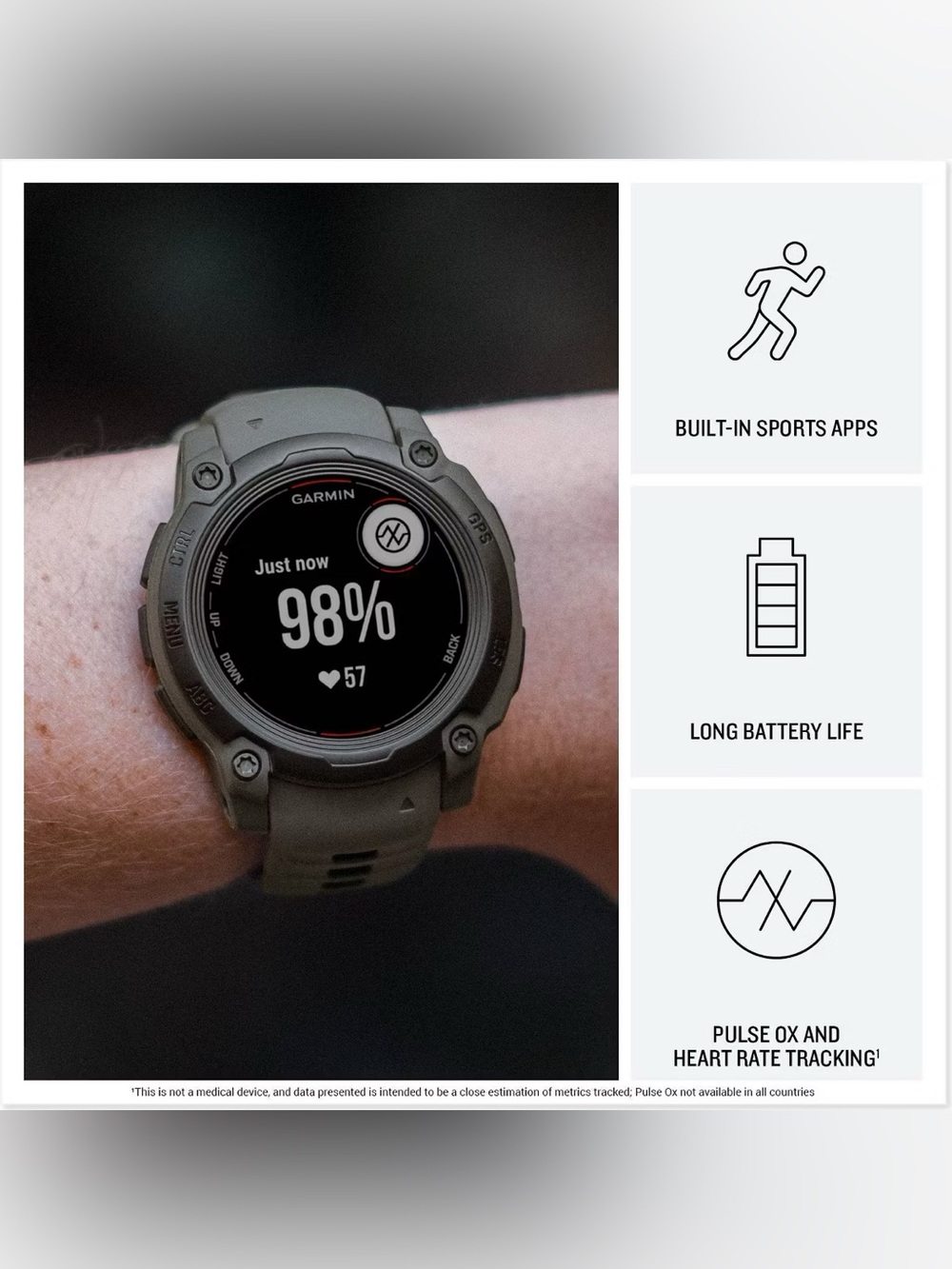 Garmin Rugged GPS Smartwatch in Dark Gray with Black Bezel - Picture 10 of 16